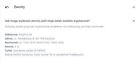 instrukcja doładowania salda